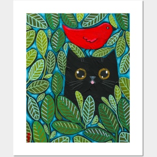 Cat Bird Watching 6 Posters and Art